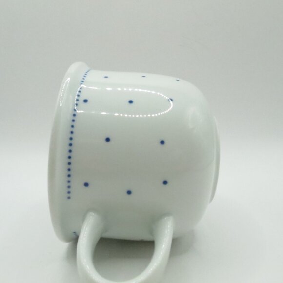 Arzberg Lagune Coffee Tea Mug Cup & Saucer Blue Dots White Stoneware Germany - Picture 5 of 8